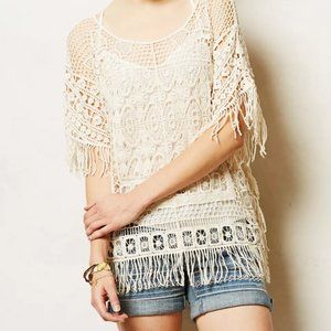 ANGEL of the NORTH Crochet Fringe Top Anthropologie Sayulita *Festival*